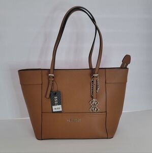 Guess Delaney  Small  Classic Tote, Cognac